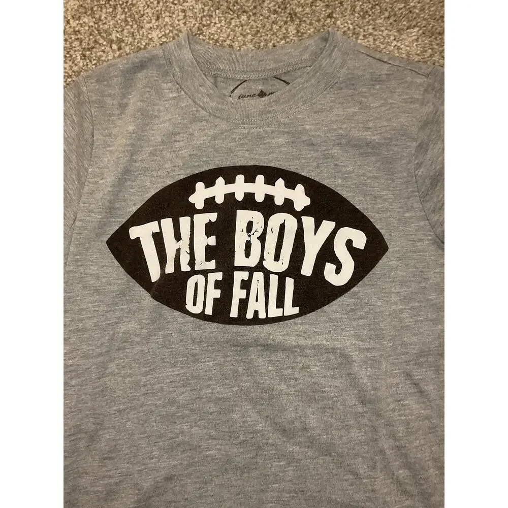 Jane Marie Boys of Fall Football T-Shirt Kids Small Gray Soft Tee